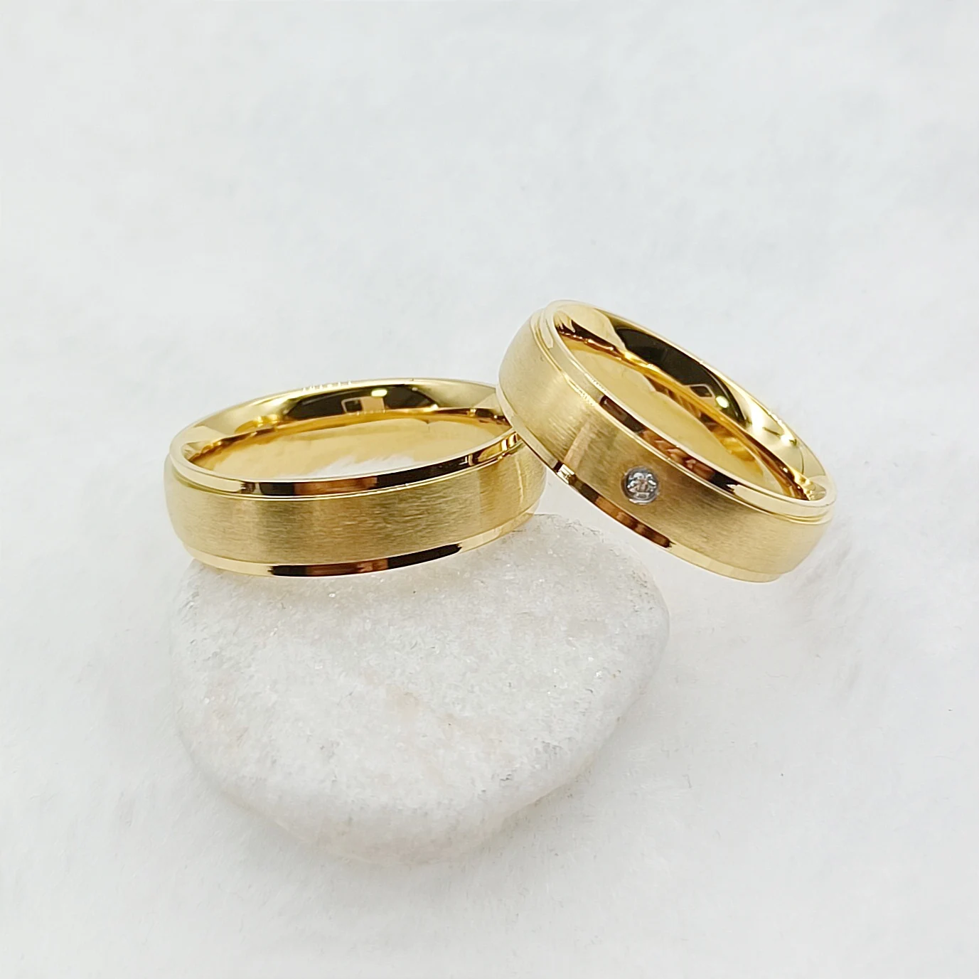 Western Designer His And Hers Couples Wedding Rings For Men and Women Lovers valentine's Day Gift 24k Gold Plated Jewelry