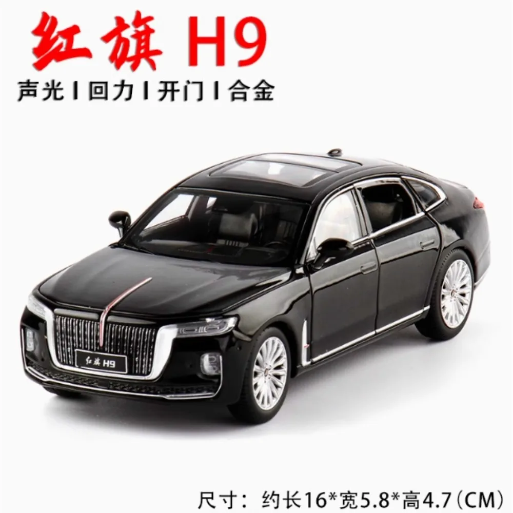 1:32 HONGQI H9 Gesimuleerde Metalen Speelgoed Voertuigen Model Legering Trek Kinderen Speelgoed Echte Licentie Collectie Gift Auto Kids A382