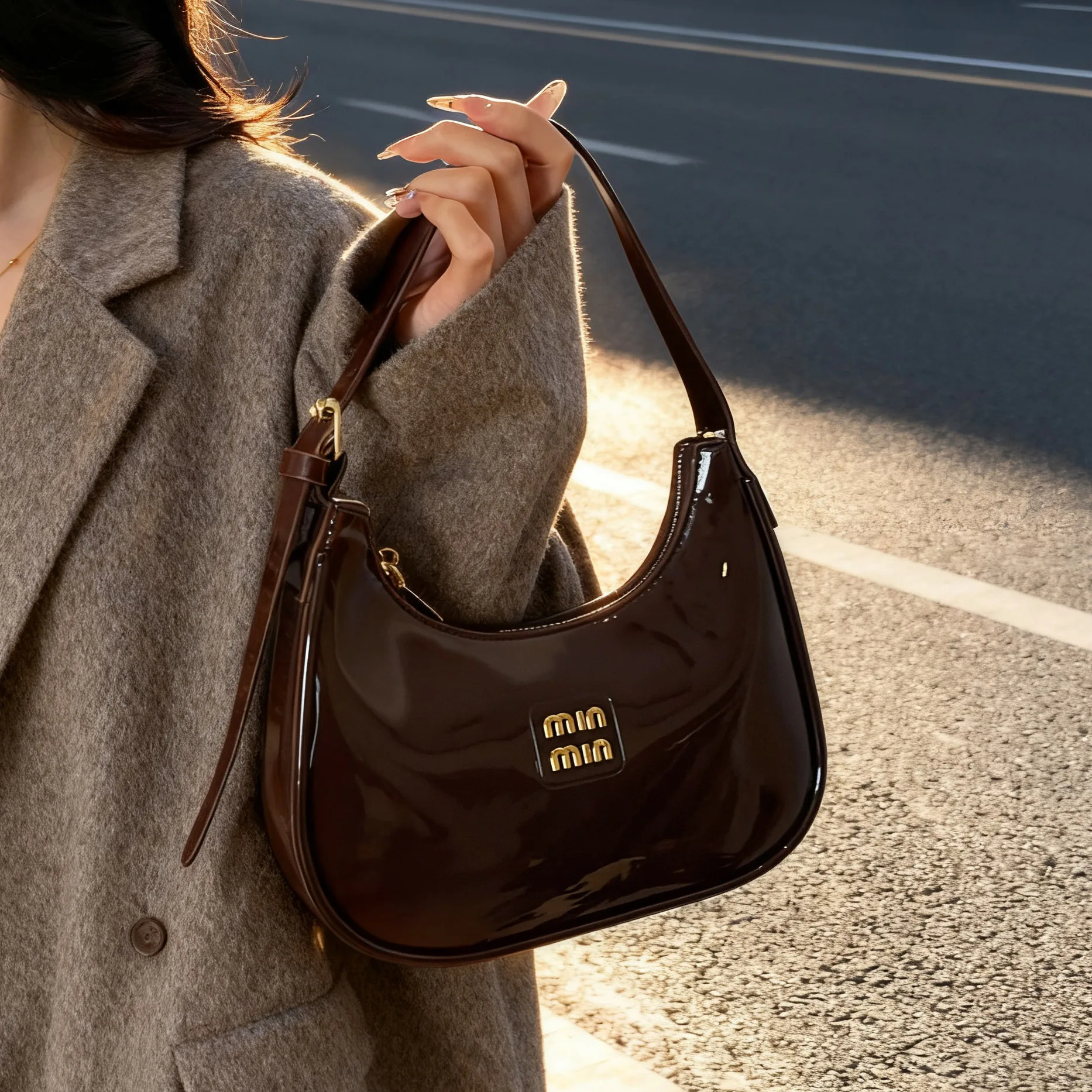 

2025 Textured Crescent Bag, Vintage Underarm Purse for Women, Chic Hobo Shoulder Bag, Minimalist Day-to-Night Tote, Luxe Top