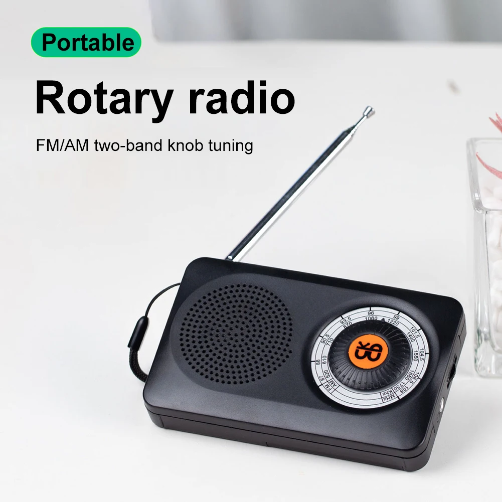 

Portable Radio Telescopic Antenna Pocket Radio with Loud Speaker Headphone Jack Battery Operated Radio for Walking Jogging