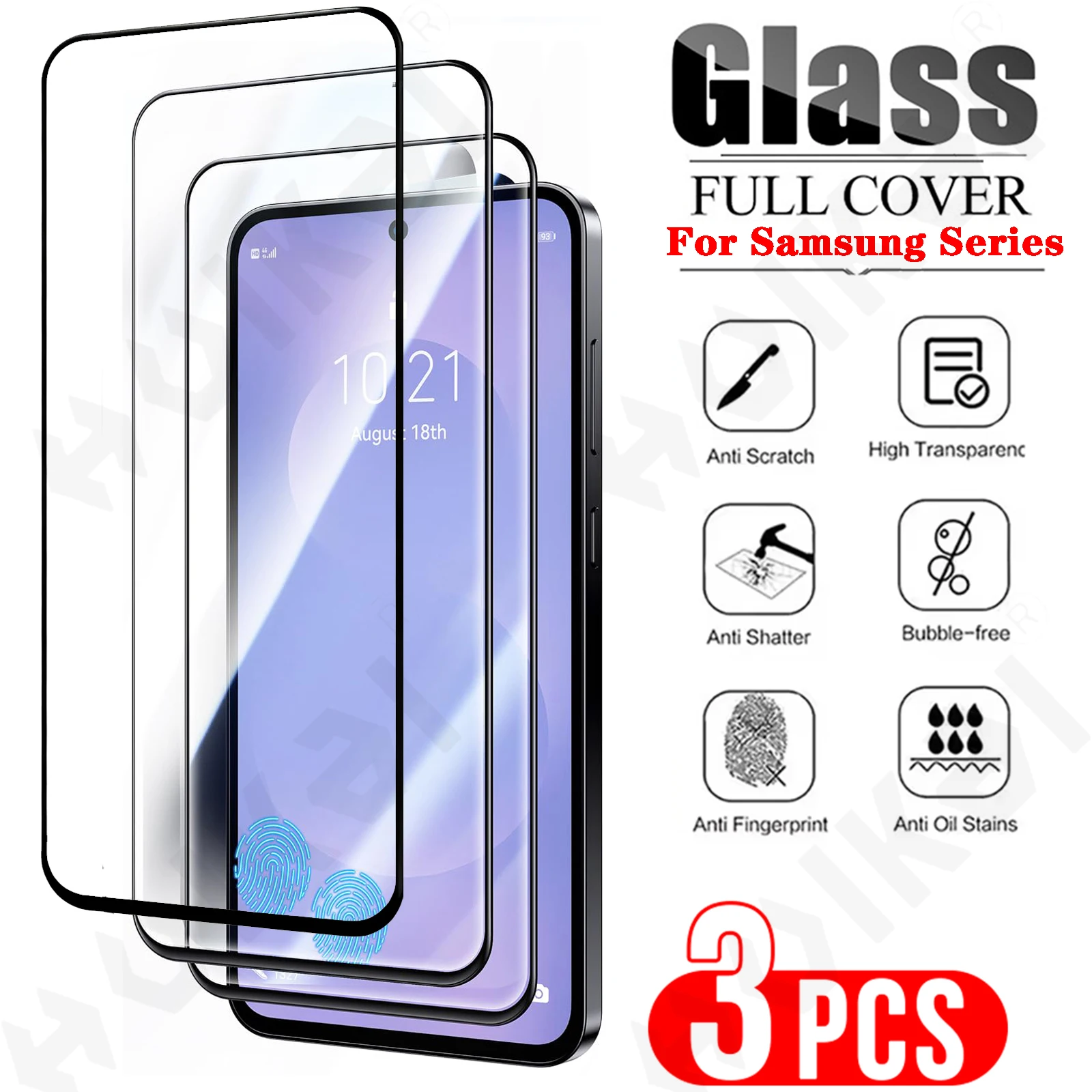 3 قطعة الزجاج المقسى لسامسونج غالاكسي S25 FE S24 S23 S22 الترا زائد A17 A16 A56 A36 5G منحني غطاء كامل حامي الشاشة #1