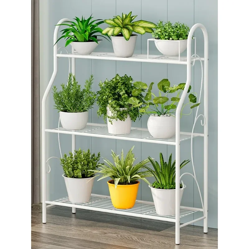 

Flower Pot Storage Rack Balcony Living Room Floor Standing Multi-layered Minimalist Indoor Iron Art Green Pineapple Succulent