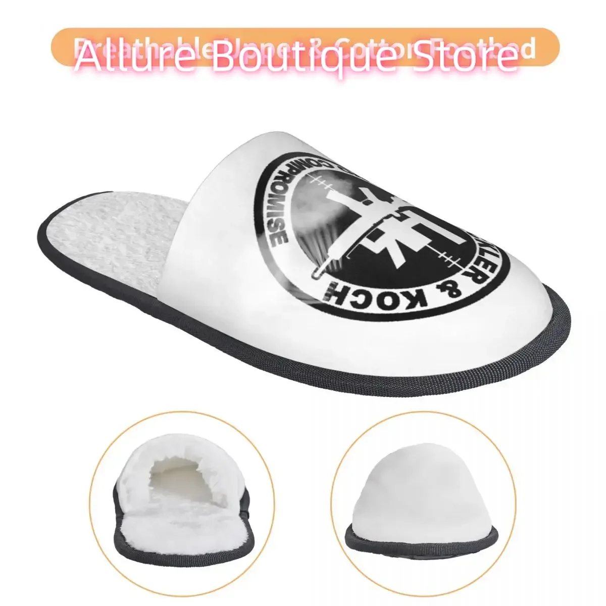 شبشب ضيوف هيكلر آند كوخ للنساء في الفنادق بطباعة مخصصة لأحذية منزل الأسلحة النارية من هونج كونج #3