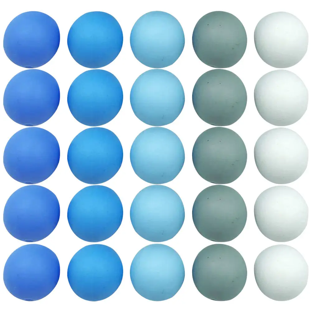 

50Pcs Silicone Beads for Jewelry Making Multicolor Round Handmade DIY Craft Spacer Beads for Bracelets Necklaces Charms