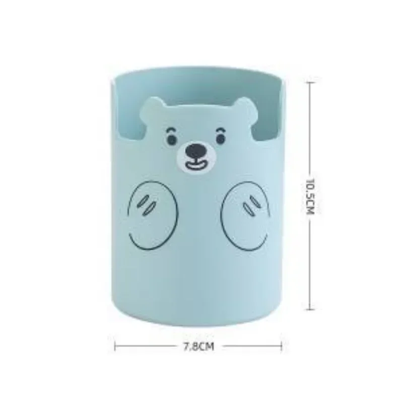 Animal dos desenhos animados Urso Mini Lápis Titular, Papelaria Pen Holder, Estudante e Material de Escritório, Organizador de Mesa, Kawaii, 1 Pc