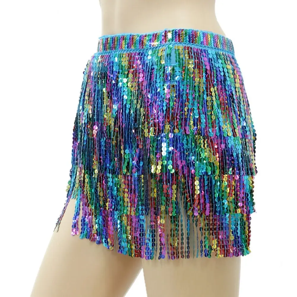Pailletten Buikdans Riem Chiffon Veelkleurige Buikdansen Sjaal Dans Accessoires Kwastje Buikdans Kostuums Buikdansen Riem