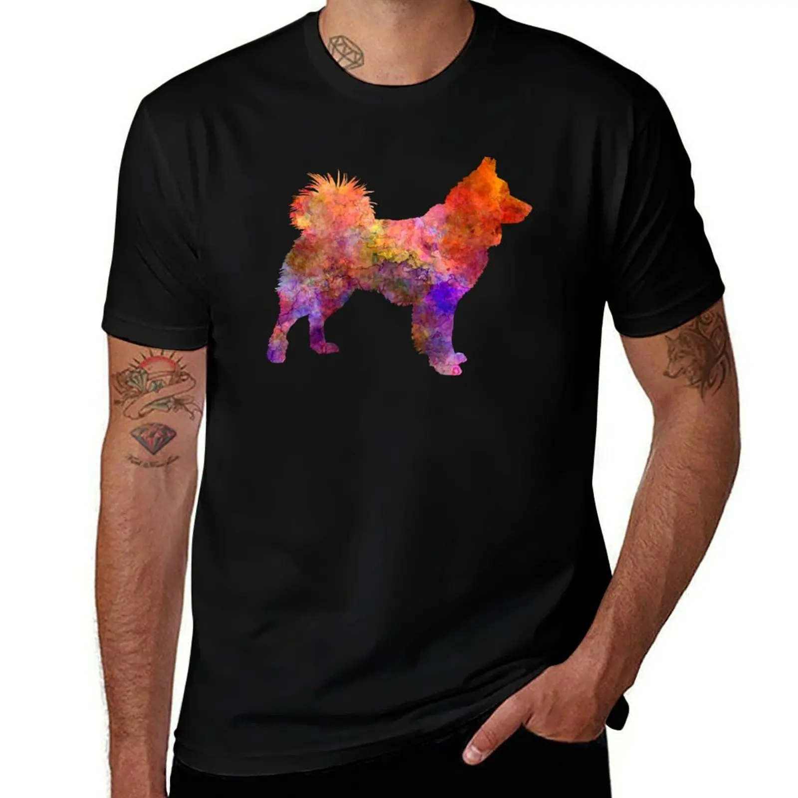 Icelandic Sheepdog in watercolor T-Shirt Holiday Outdoor T-Shirt