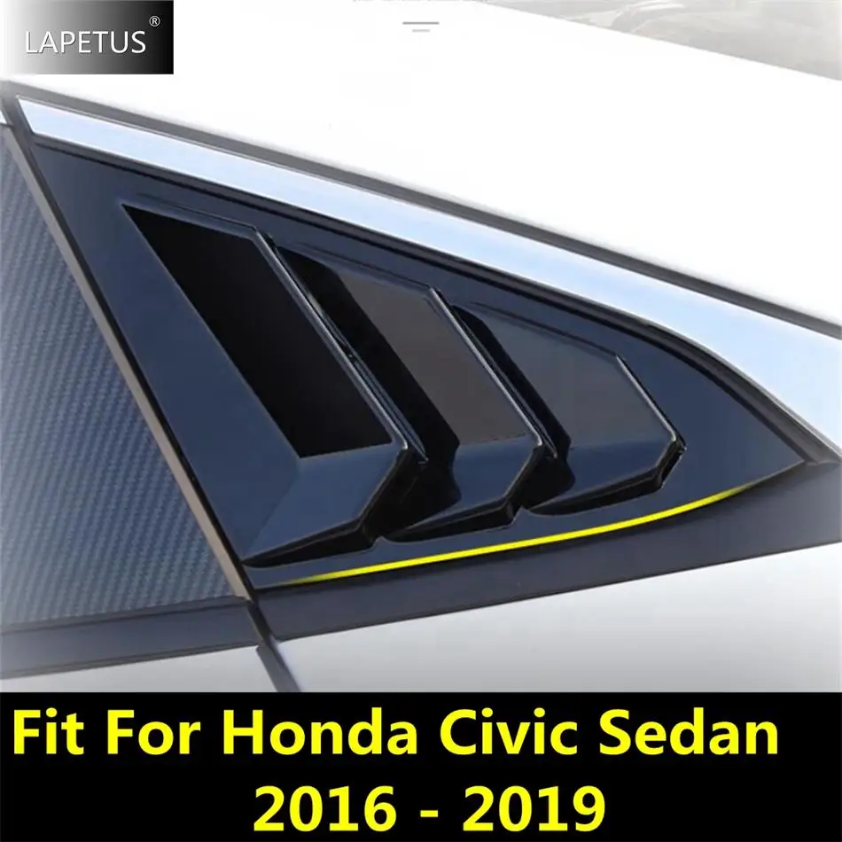 Rear Window Blinds Shades Shutter Louver Side Air Vent Panel Decor Cover Trim For Honda Civic Sedan 2016 - 2019 Car Accessories