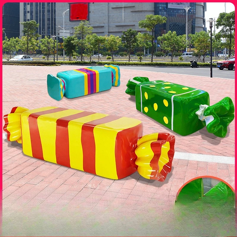 Outdoor candy seat FRP cartoon sculpture shopping mall large chair amusement kindergarten decorative ornament 4