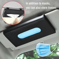 Caja de pañuelos para coche, visera solar, soporte para caja de pañuelos, almacenamiento Interior automático, caja de almacenamiento de máscaras, decoración para accesorios universales para coche