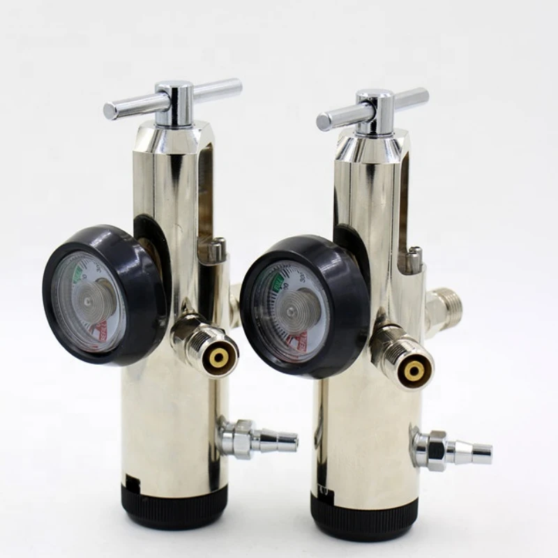 All brass Oxygen Regulator with 2-checking valve for oxygen tank cylinder