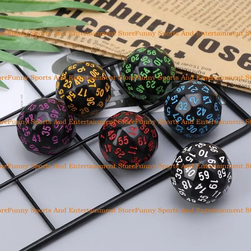 C4de 6pcs 60 Swide D60 Polyhedral للكازينو RPG MTG Party Table Game Game