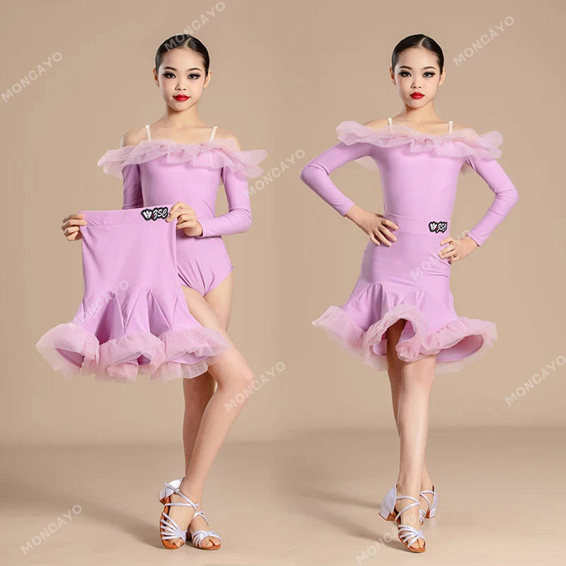 Rumba Tango Samba Latin Dance Dress Girls Competition Ballroom Dance Dresses Kids Latin Dance Clothes Child Performance Costumes