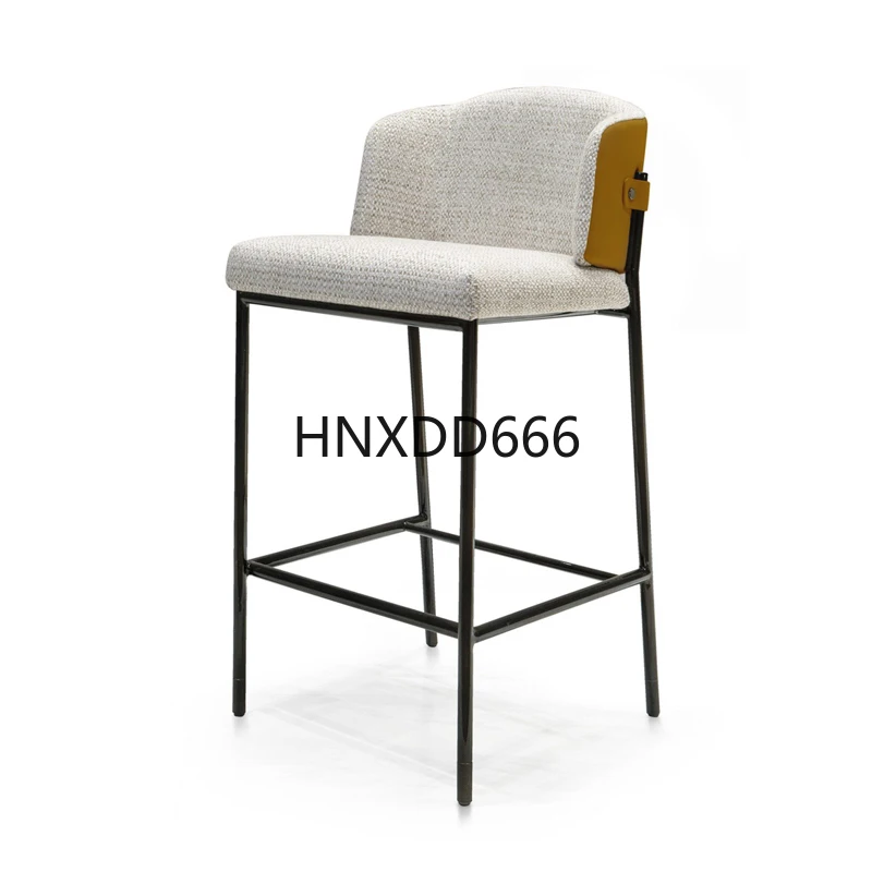 

Leather cloth bar chair household Italian light luxury minimalist high chair