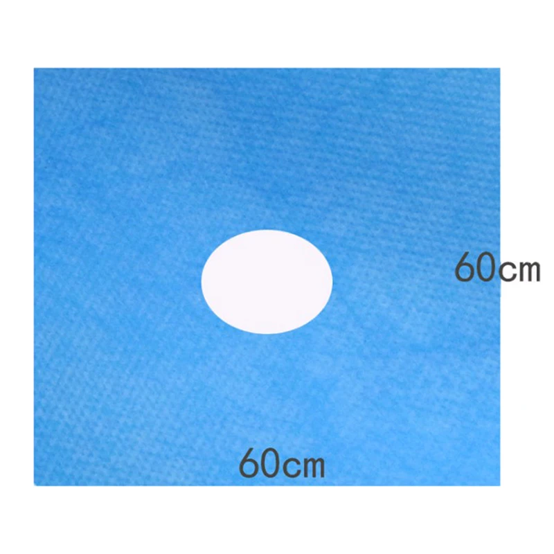 40pcs Disposable Surgical Drapes Surgical Sheet Blue Surgical Towel Non-woven Sterile Hole Sheet 600*600mm