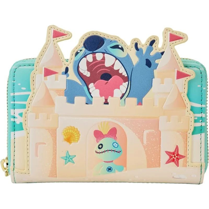 Portfel Loungefly Disney Stitch Sandcastle Beach Surprise zapinany na zamek