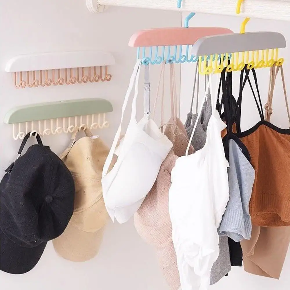 1 قطعة 8-هوك شماعات ملابس عنبر هوك الملابس الداخلية رف موجة قبعة وشاح شماعات Traceless تجفيف تخزين الرف منظم منزلي #4