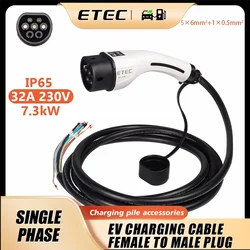 Spina per caricabatterie ETEC EV tipo2 cavo 16A 32A 8KW 11KW 22KW 1 fase 3 fase stazione di ricarica per auto per auto elettrica IEC62196-2 EKEP3