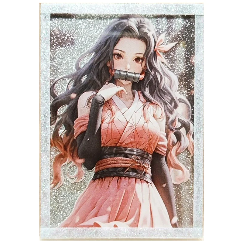 Anime Goddess Story Rare Refractive flashcard Hu Tao Xiangling Ishtar Nezuko Toys for boys carte da collezione regali di compleanno