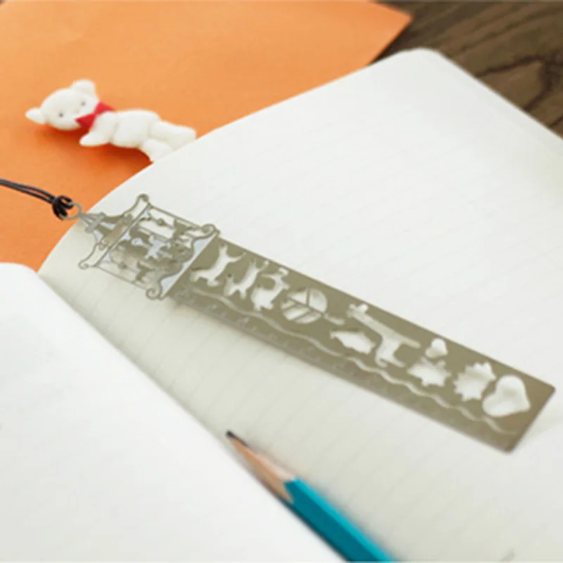 Delicate cutout book mark ultra-thin metal bookmark tape ruler brief book marker fashion bookmarks  for Books Stationery Glifts