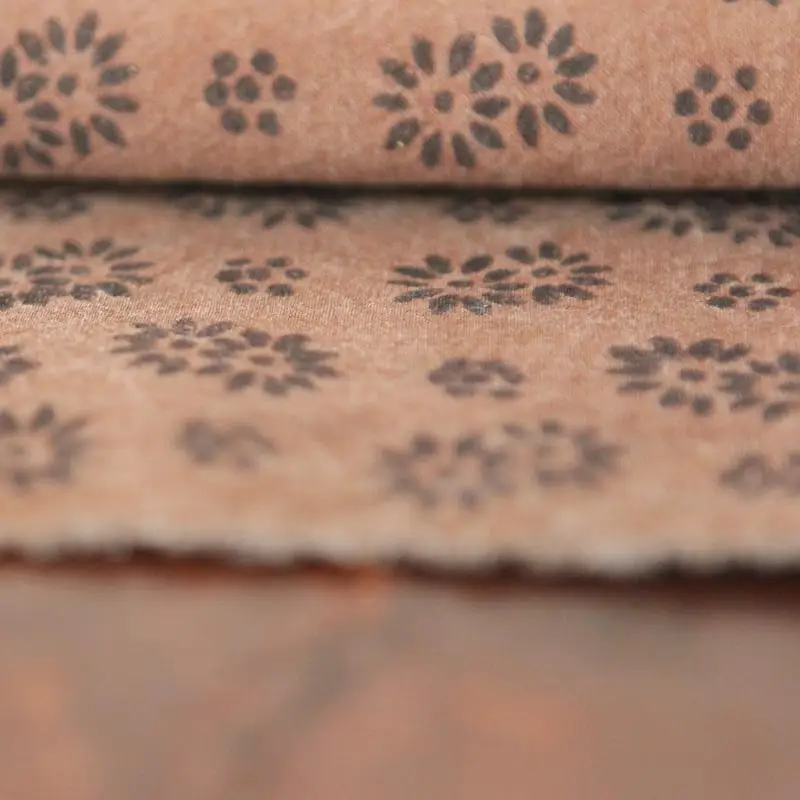 

Fabric Width 45cmx100cm Printing and Dyeing Flower Leakage Handmade Earth Cloth Grass Wood Dyed Woven Dark Brown DIY Top Pants