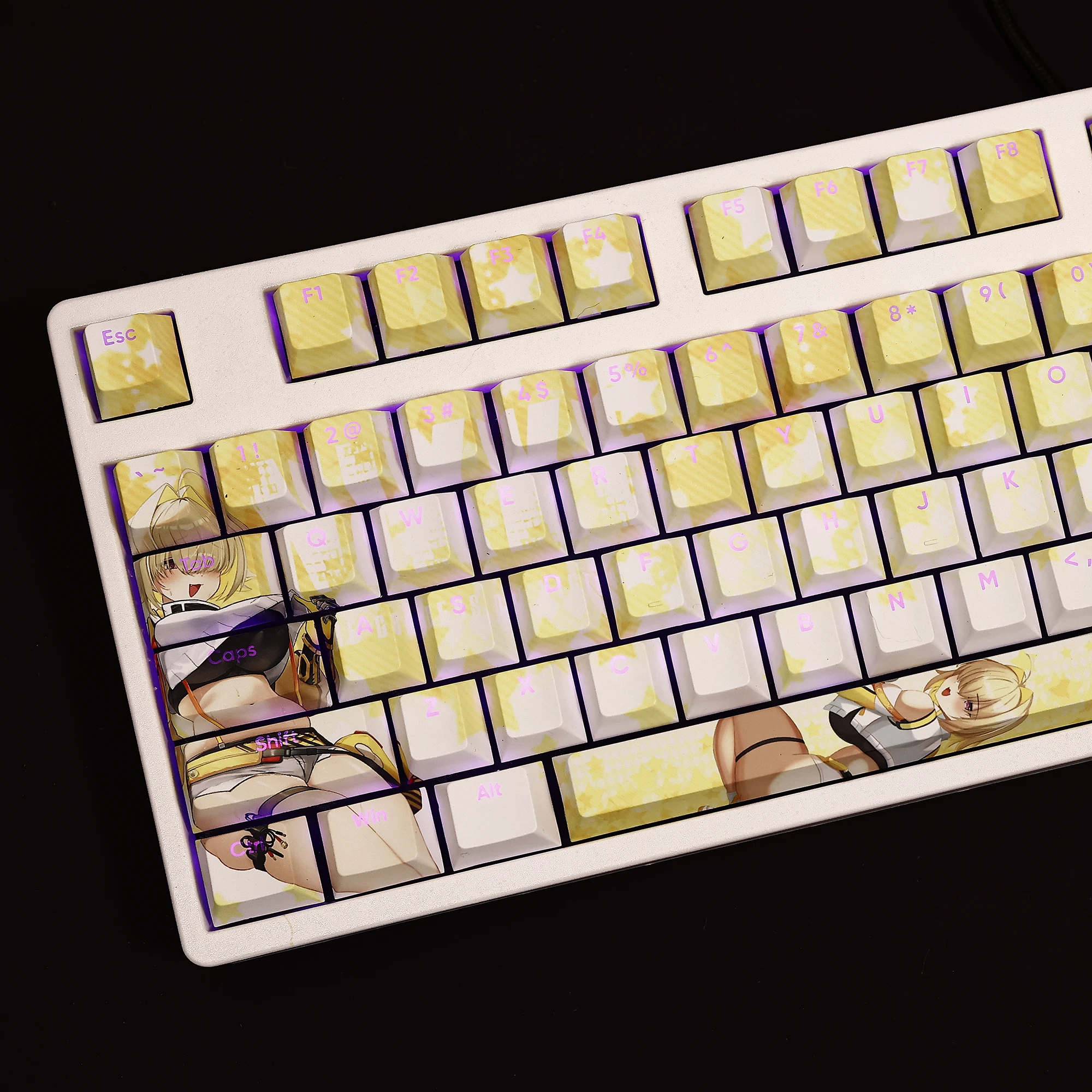 Elegg 108 Keycaps Nikke Goddess of Victory PBT DYE Sublimation Light Transmitting Cherry Cross Axis Switch Mechanical Keyboard