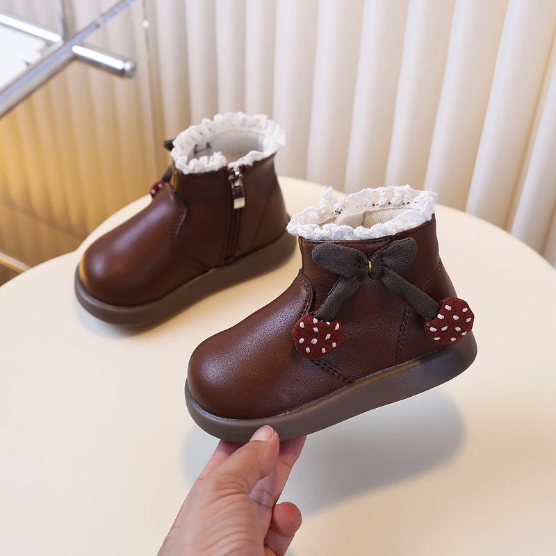 

Botas Niña Fashion Baby Shoes 2025 Winter New Kids Snow Boots Comfort Anti Slip Girls' Ankle Boots Retro Versatile Gril Boot