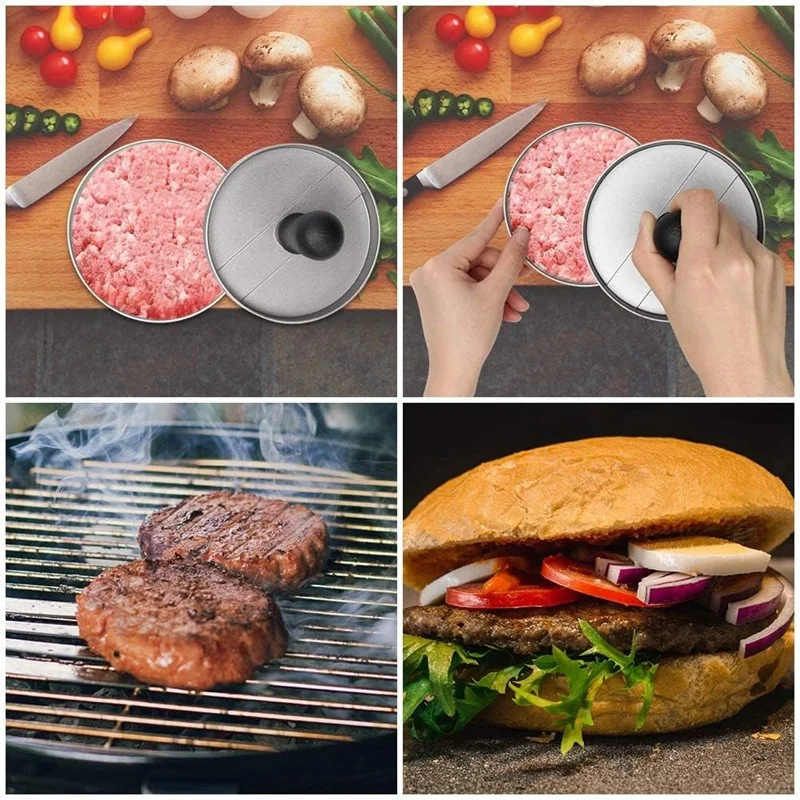 Alloy Diy Mould Hamburger Maker Hamburger Press Round Shape Non-stick Chef Cutlets Grill Burger Machine Press Patty Maker Mold