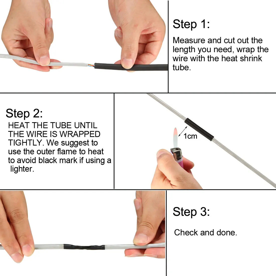 3/7Meters Heat Shrink Tubing 4-6mm Dia 7-10mm Flat Width 2:1 rate Shrinkable Tube Cable Sleeve