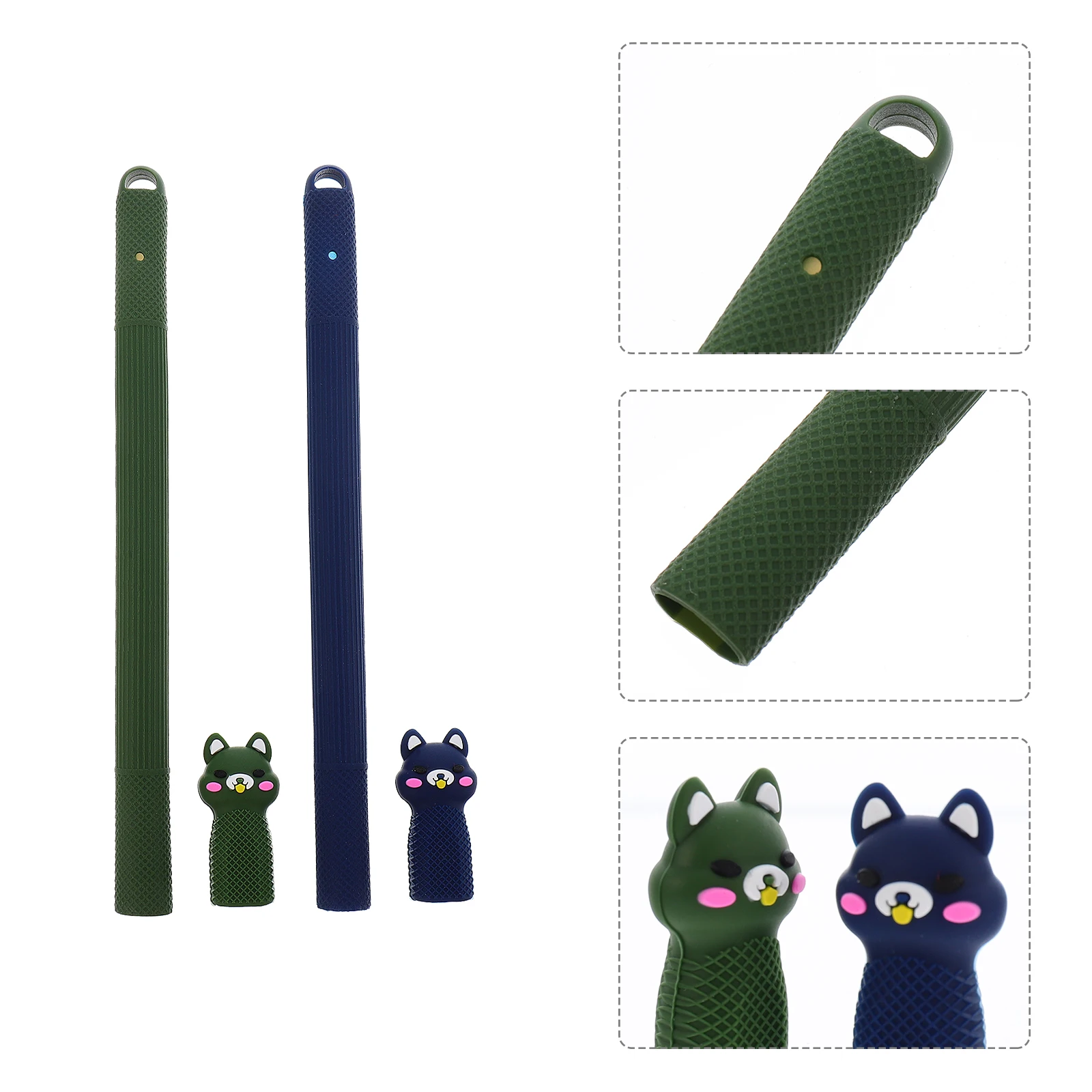 

2 Pcs Silicone Pen Protective Cover Anti Dust Nonslip Falling Resistant Smooth Unique Case for Pencil 2 Soft Skin Friendly