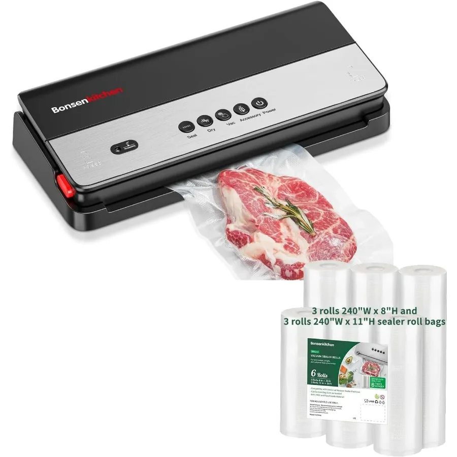 ماكينة تفريغ الهواء متعددة الوظائف مع قاطع مدمج وتخزين الحقائب لحفظ الطعام الكفاءة والختم المستمر عالي السرعة