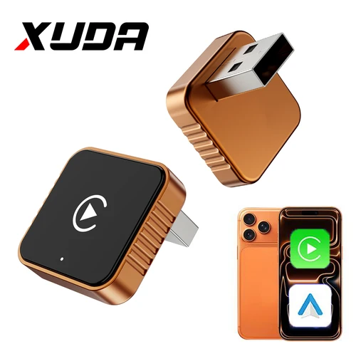 Imagen 1 del producto XUDA 2 en 1 cableado a adaptador inalámbrico CarPlay Android Auto para estéreo de coche OEM con Dongle USB Mini caja inteligente Plug and Play Blueto