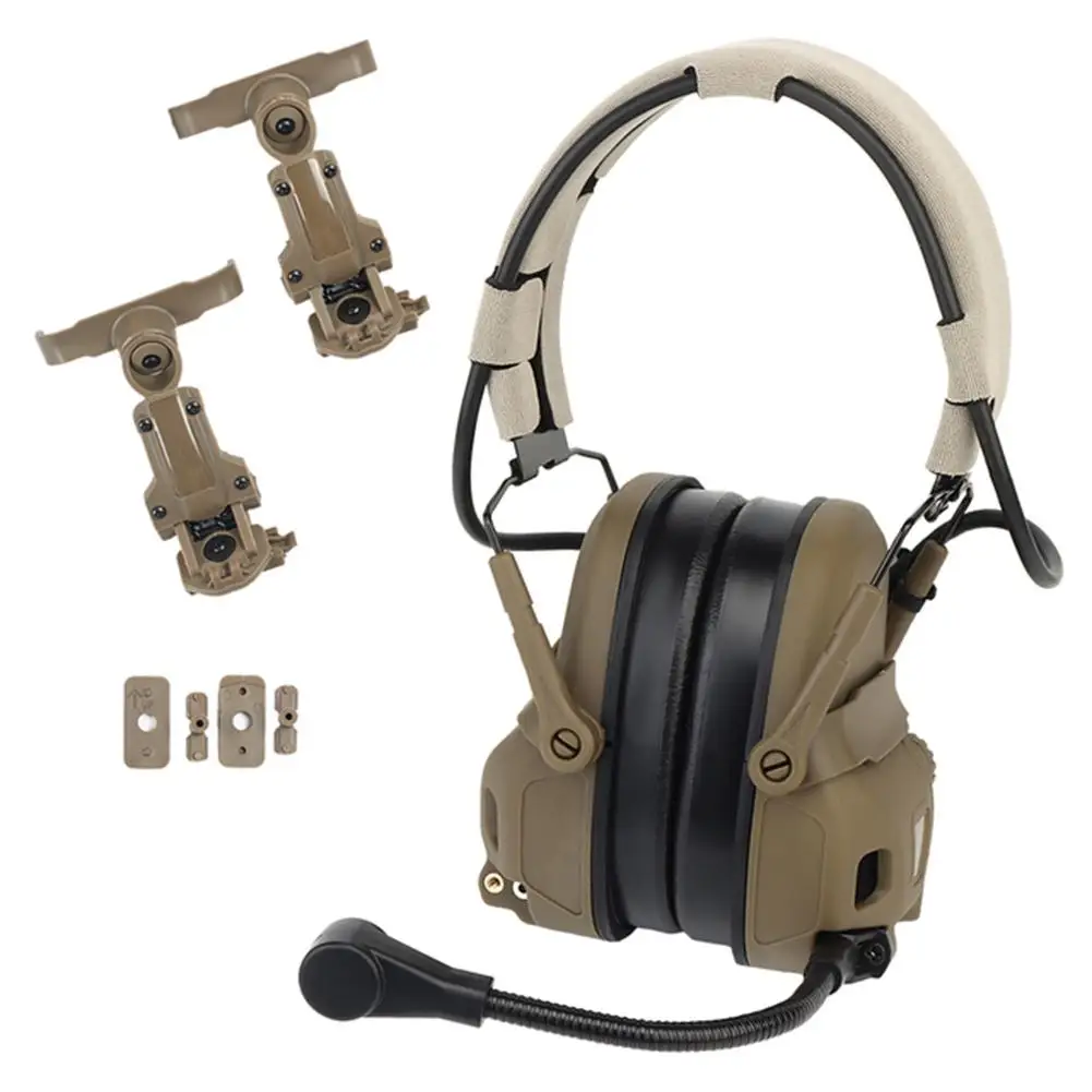 Outdoor Headset Communication Noise Reduction Non-picking Gen 6 Communication Headset Head Mounted Silicone Earmuffs Dropship