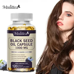 Mulittea Black Seed Oil Capsule Relieves Indigestion Support Shiny hair solid hair & Balance Blood Pressure Immune Support