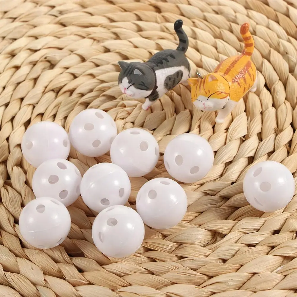 Sonajero de plástico de 10 piezas y 24MM para bebé, Bola de ruido, juguete chirriante para bebé, cuentas de sonajero DIY, juguetes para mascotas, accesorios para gatos y perros