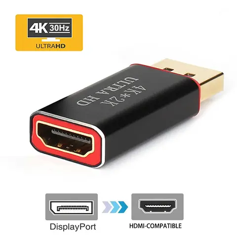 4K Display Port to HDMI-Compatible Adapter Male to Female DP to HDMI-Compatible Video Audio HD Cable for Laptop Projector