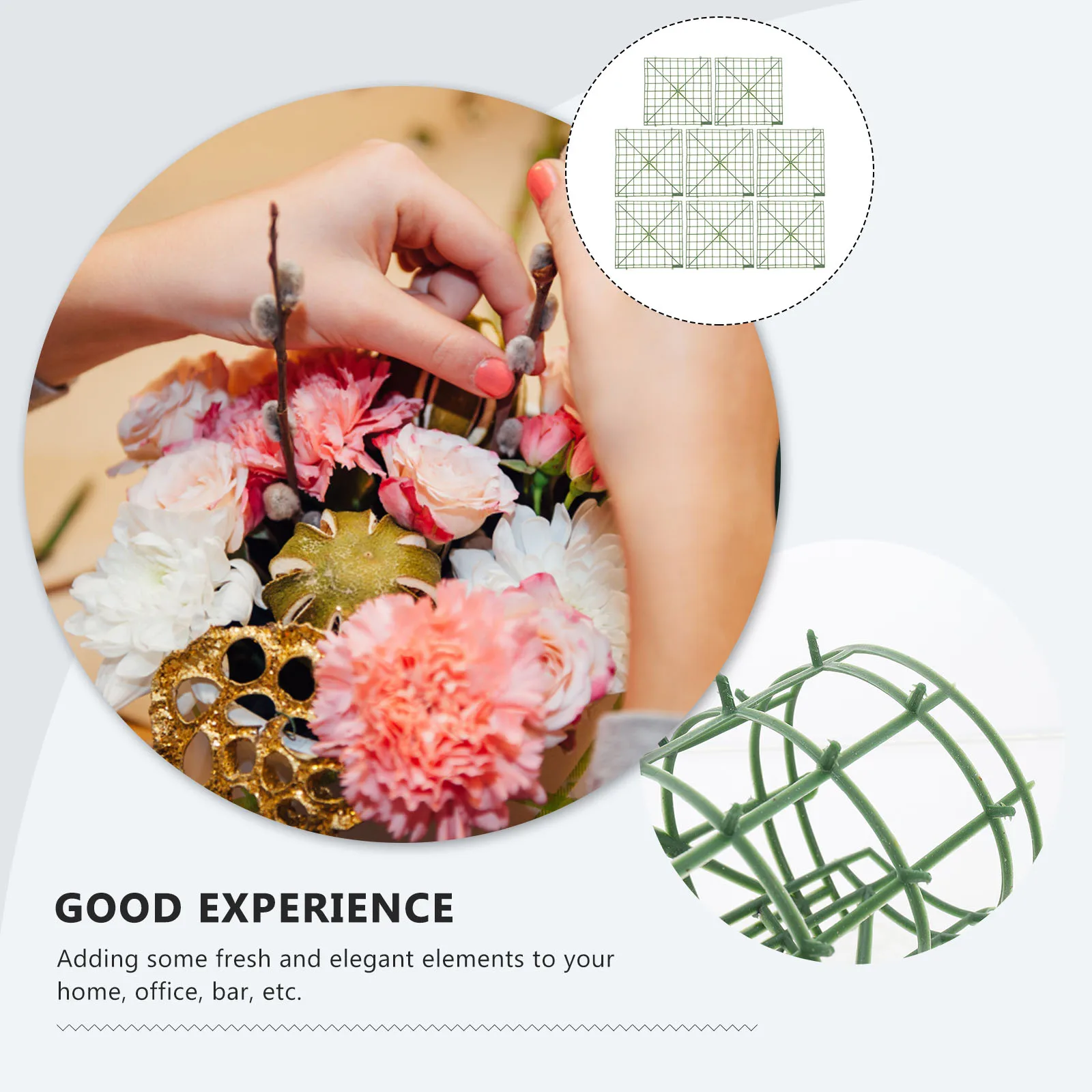 

8Pcs Decorative Flower Frames Reusable Flower Arranging Holders for Wedding Party Home Office Elegant Display Rack