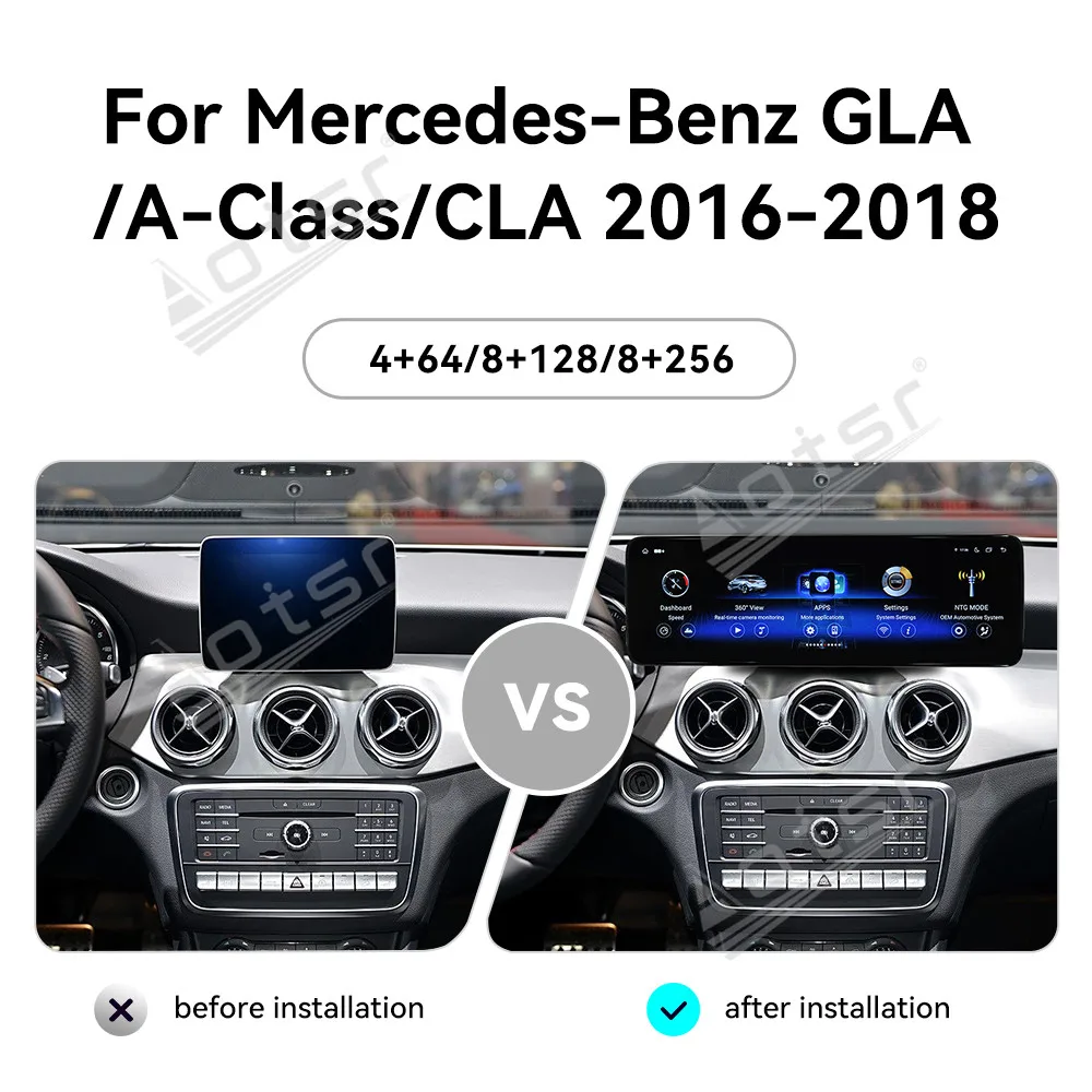 128G For Mercedes-Benz GLA /A-Class/CLA Car Radio Carplay Multimedia Vedio Player GPS Auto Navi Stereo DVD Head Unit DSP 2DIN