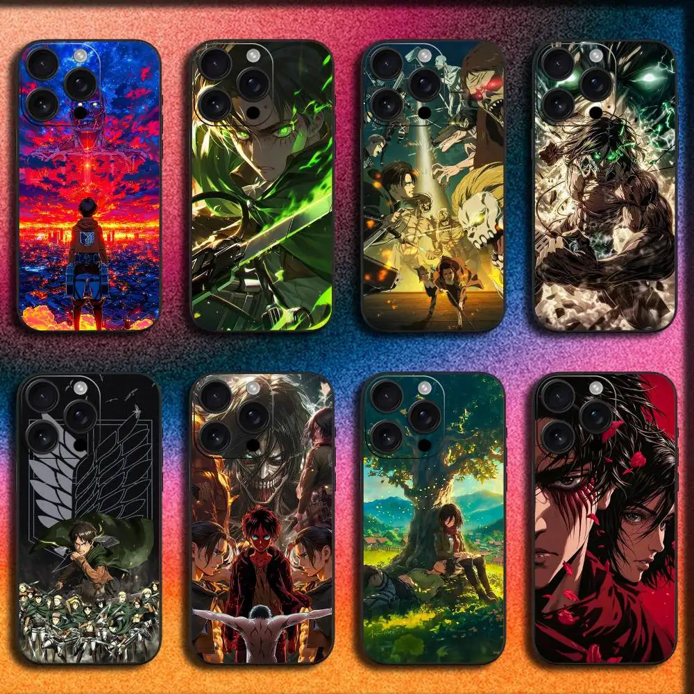 

A-Attack on T-Titan Anime Phone Case For iPhone 17,16,15,14,13,12,11,Pro,Max,Plus,E,SE4,Air,Mini Black Cover