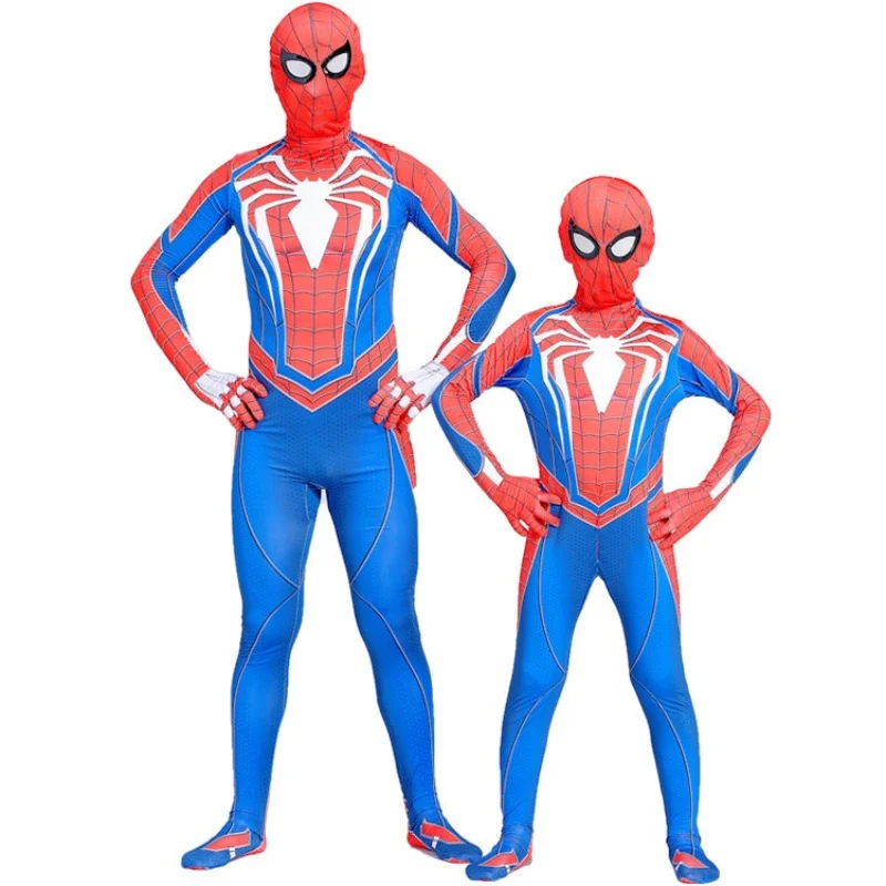 Gioco PS4 Spiderman Costume Cosplay Supereroe Zentai Suit Spider Man Tuta Costume di Halloween Maschera Tuta per bambini/adulti