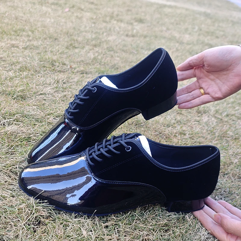 

Мужская танцевальная обувь Черная лакированная кожаная обувь для мужчин Деловая обувь Мужская обувь для латинских танцев Бальные танго Танцевальные кроссовки Джазовая обувь