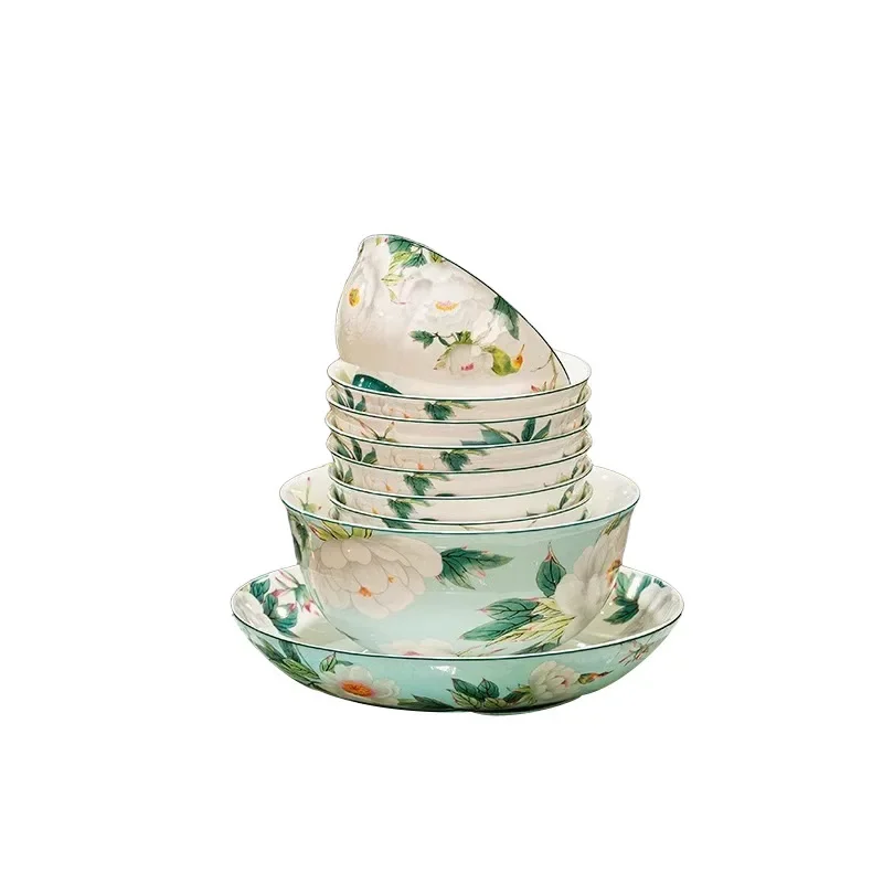 

Чаша для дома, новинка 2025 года, набор посуды, бытовая высококачественная посуда из костяного фарфора, китайское новоселье