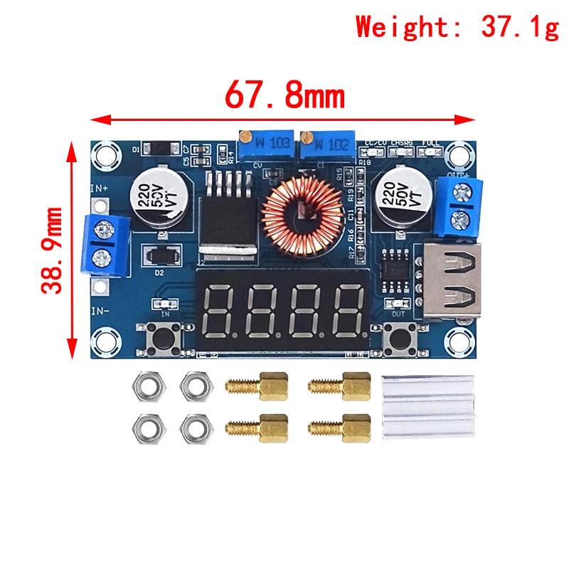 DC-DC 5A XL4015 Digital LED Drive Lithum Battery Charger Module CC/CV USB Step Down Buck Converter With Voltmeter Ammeter