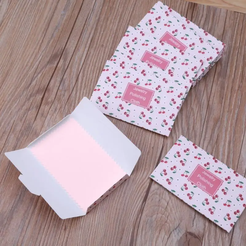 10Pcs Cherry Double-Sided Polishing Cloths Jewelry Cleaning for Gold Silver and Jewelry Watch Cloth