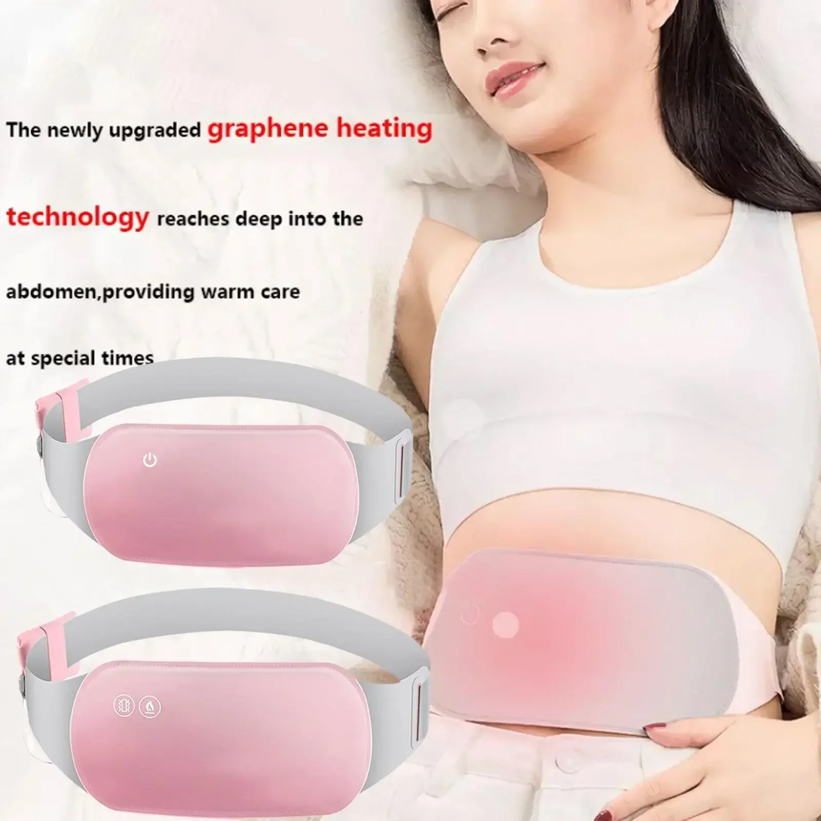 USB Electric Abdominal Heating Massage Menstruation Temperate Waist Heating Pain Female Massager Uterus Relieves Stomach Pain