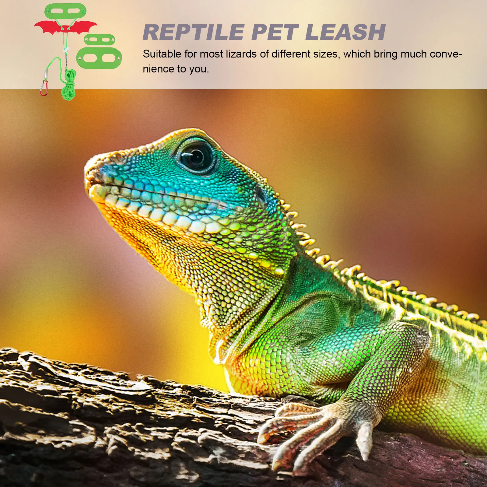 

1 set Christmas Style Lizard Leash Bearded Dragon Harness Kit Reptile Outdoor Traction Rope For Gecko Xmas Harness Reptile