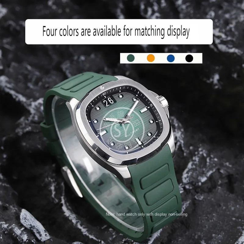 حزام ساعة مطاطي من سلسلة تلفزيون Shenyu-Hmsman ، قضيب توصيل مزدوج سريع الإصدار ، إكسسوارات ساعة رجالية ، M049526A ، 22 ، M049526A ، جديد