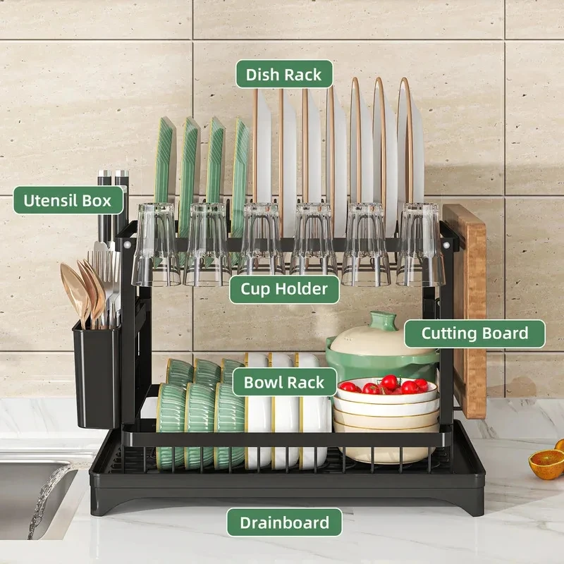 Dish Drying Rack 2 Tier Dish D - Sous Vide Rack Stainless Steel recension och pris