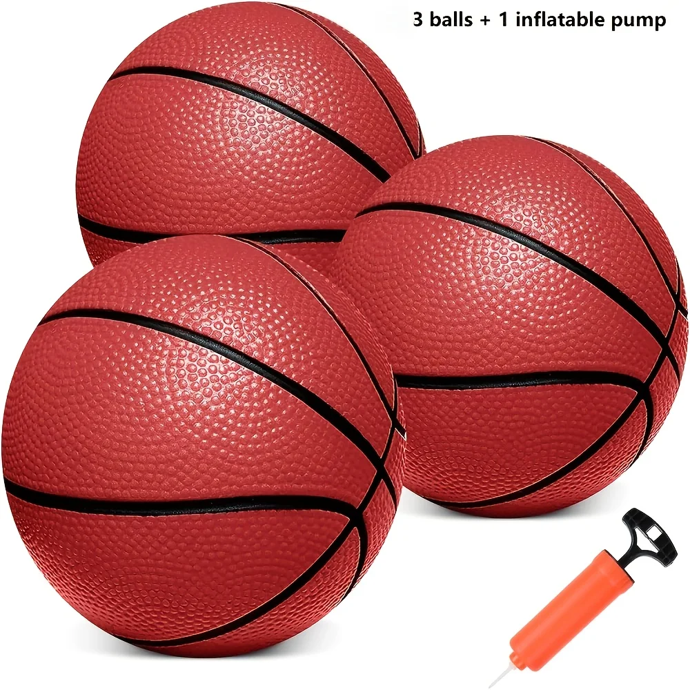 

3 Pcs Basketball Set 5.9 Inch Durable PVC Basketballs with Pump for Indoor Outdoor Use Pool Basketball Compatible with Hoop