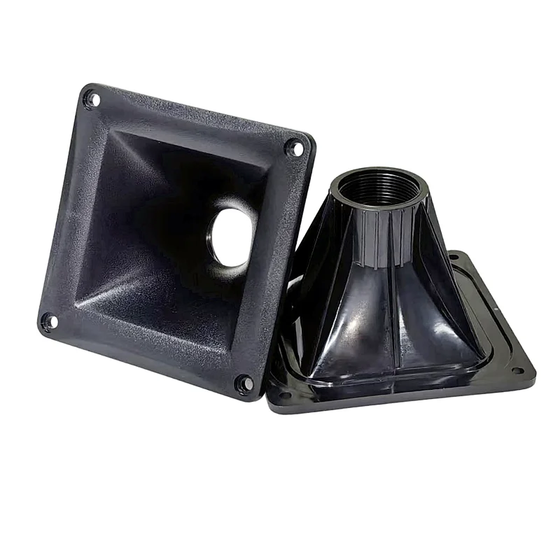 MW Audio 4 Inch Square Plastic Tweeter Horn HF Compression Driver Threaded Throat DIY 115x115x74mm